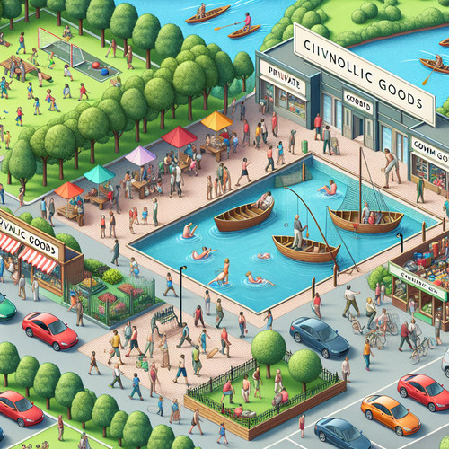 An image illustrating Tipos de bienes en economía públicos privados y más