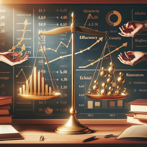 An image illustrating Diferencia entre eficiencia y equidad en economía