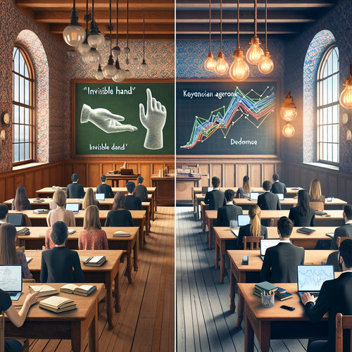 An image illustrating Escuela clásica vs escuela keynesiana: comparativa esencial