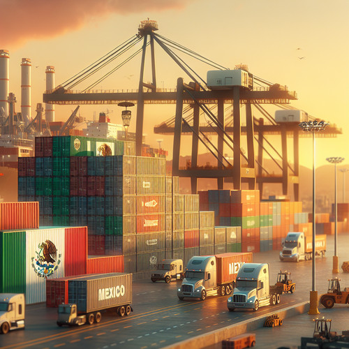 An image illustrating Principales exportaciones e importaciones de México