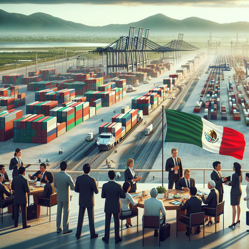 An image illustrating México y el T-MEC: Beneficios Económicos y Desafíos