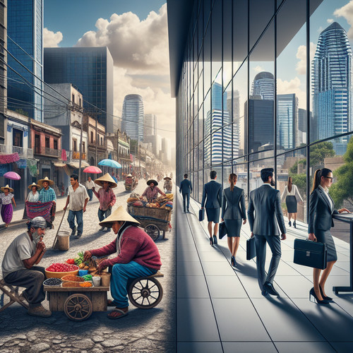 An image illustrating Economía informal vs formal en México: diferencias clave