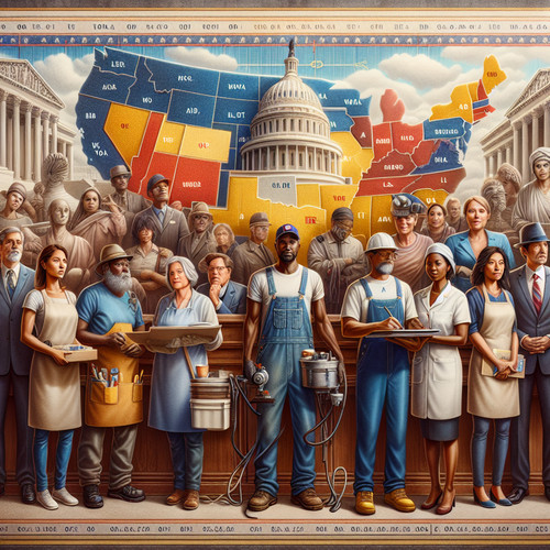 An image illustrating Salario mínimo federal y estatal en EE.UU.: impacto económico