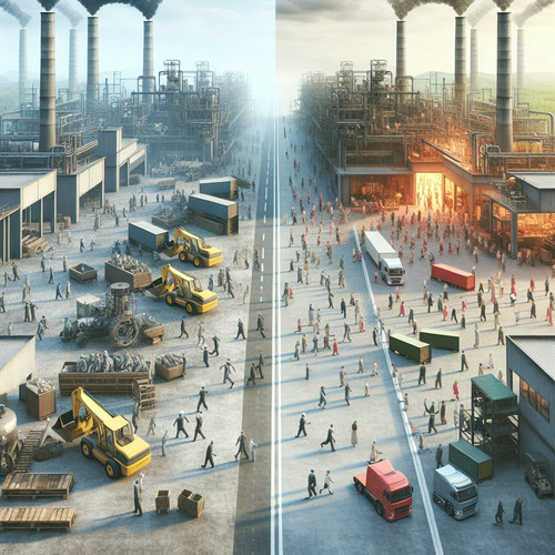 An image illustrating Deslocalización industrial: impacto sobre empleo y salarios