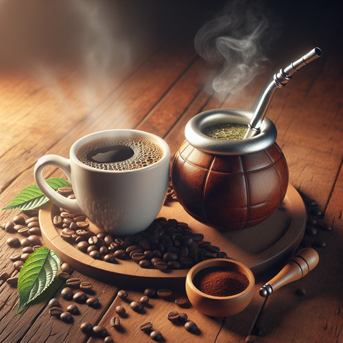 An image illustrating Bienes sustitutos y complementarios: yerba mate vs café