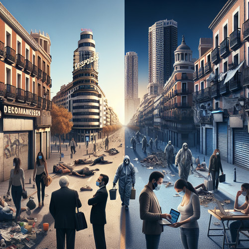 An image illustrating Crisis económicas en España: 2008 y 2020 en perspectiva