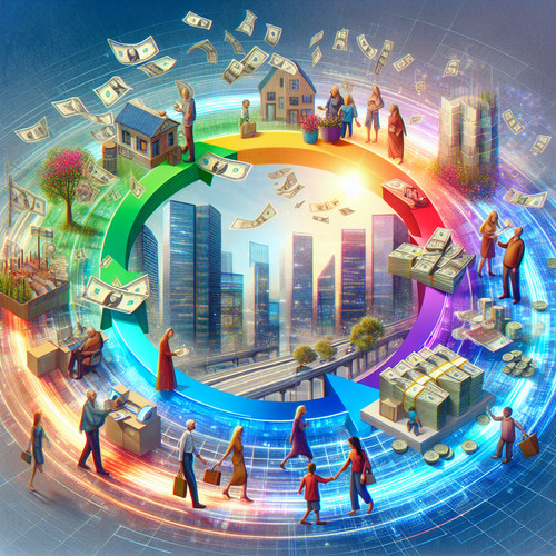 An image illustrating Flujo Circular de la Renta: Explicación Simple del Sistema Económico