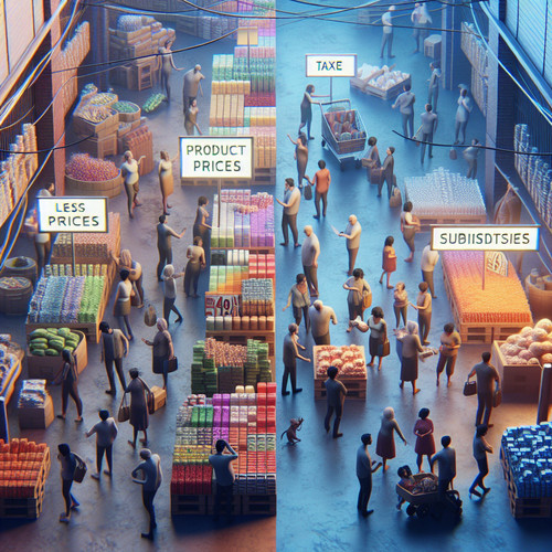 An image illustrating El Rol de los Impuestos y Subsidios en el Mercado