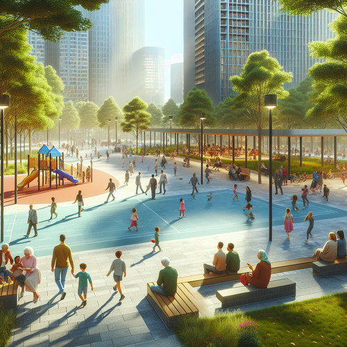 An image illustrating Bienes públicos explicados con ejemplos de parques y plazas