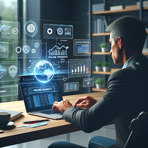 An image illustrating Oferta de productos digitales y competencia en el mercado online