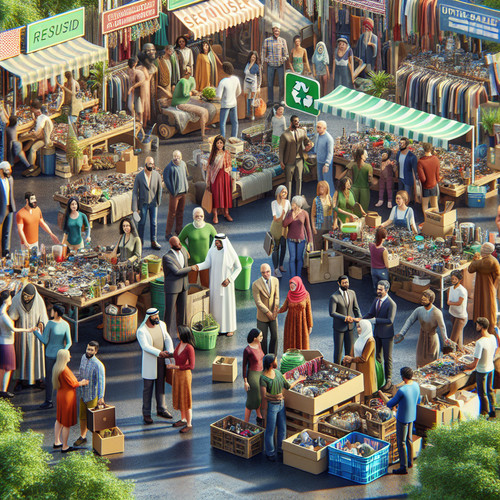 An image illustrating Mercado de segunda mano - economía circular en acción