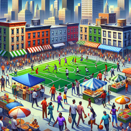 An image illustrating Eventos deportivos locales economía y flujo de dinero