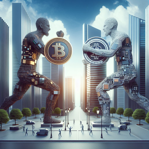 An image illustrating Las Criptomonedas y la Economía Tradicional: ¿Un Choque de Gigantes?