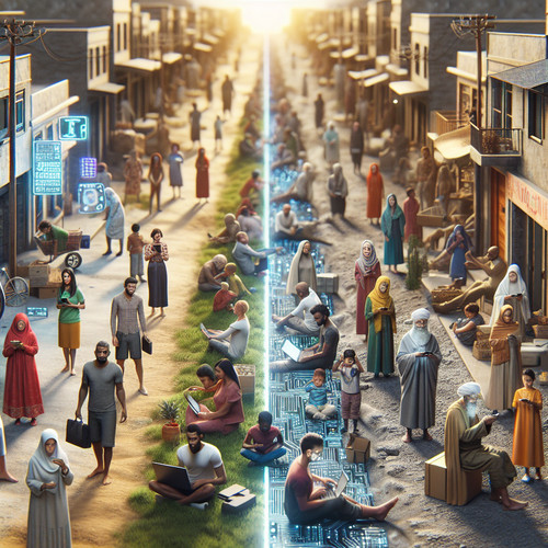 An image illustrating La Brecha Digital - Un Problema de Acceso y Oportunidad Económica