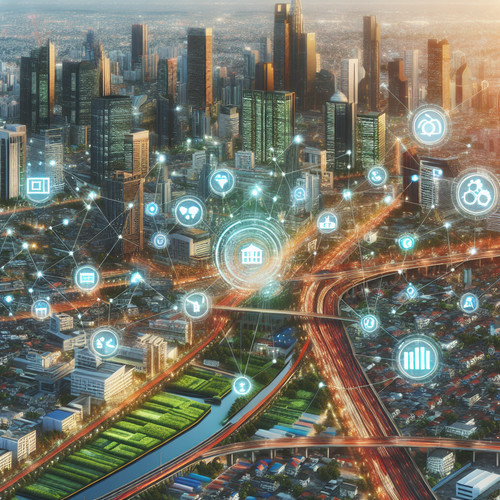 An image illustrating La Economía de una Ciudad - Flujo Circular y Sectores Clave