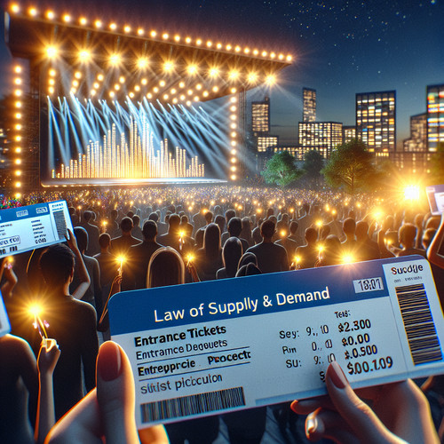 An image illustrating La Ley de la Oferta y la Demanda en el Precio de un Concierto