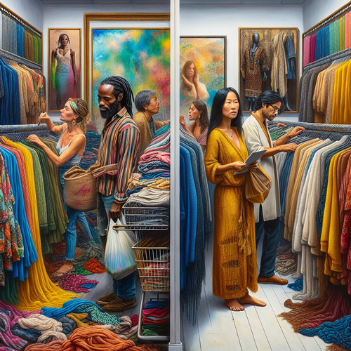 An image illustrating Economía de la ropa Fast Fashion vs Slow Fashion
