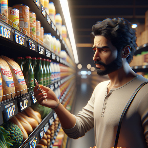 An image illustrating Inflación y su impacto en compras diarias