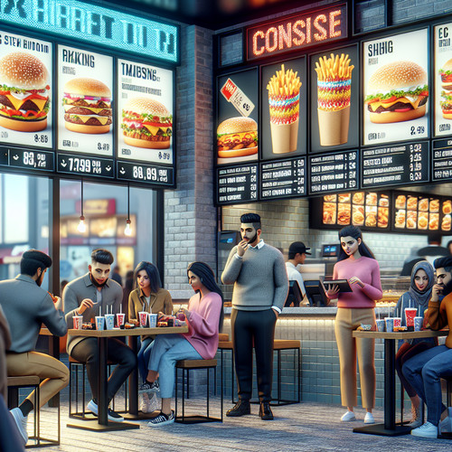 An image illustrating Mercado de comida rápida competencia y precios