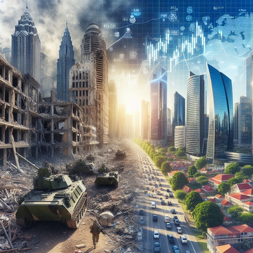An image illustrating La economía de la guerra - cómo los conflictos afectan el PIB global