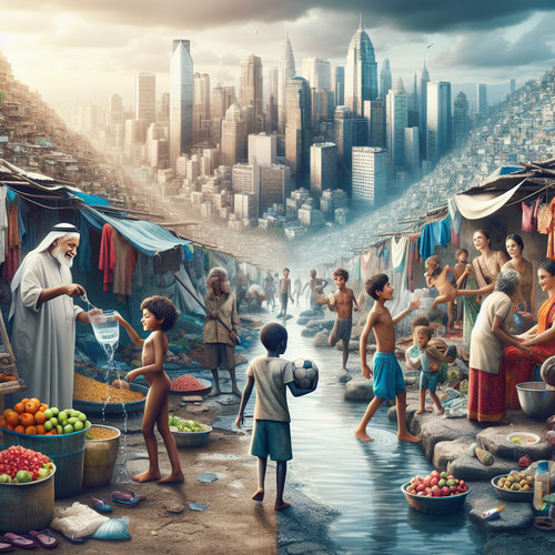 Representación visual de la economía de la pobreza extrema - causas y soluciones