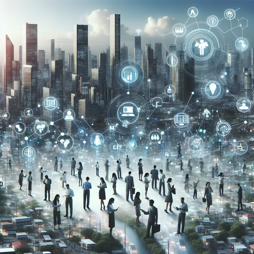 Ilustración sobre la economía de los servicios - el nuevo motor del crecimiento