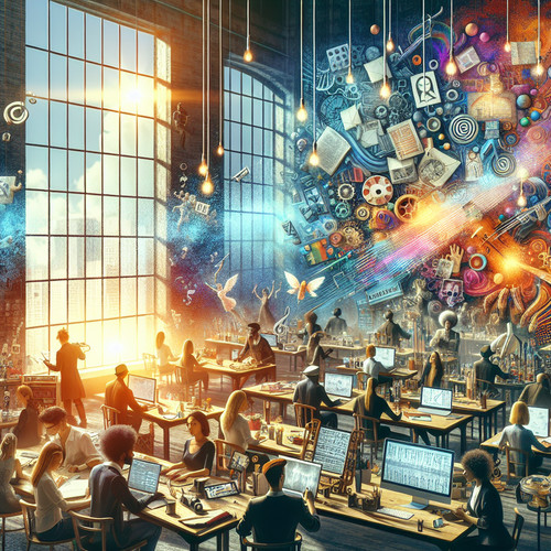 Representación visual de la economía de la creatividad - el valor de la propiedad intelectual