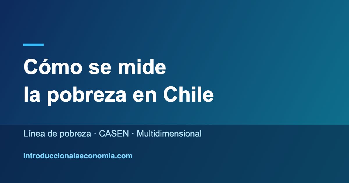 Infografía sobre cómo se mide la pobreza en Chile: línea de pobreza, CASEN y pobreza multidimensional